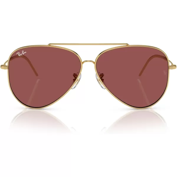 RayBan Rbr0101s Aviator Reverse SunglassesGoldDark Violet