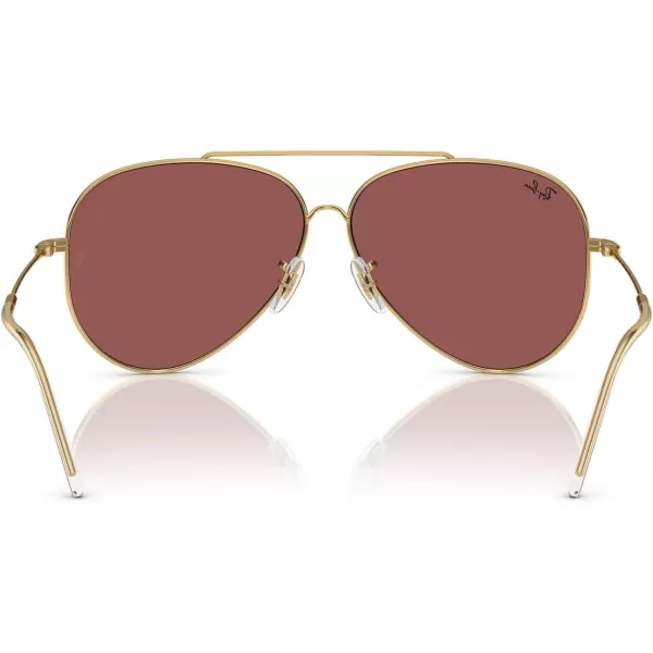 RayBan Rbr0101s Aviator Reverse SunglassesGoldDark Violet