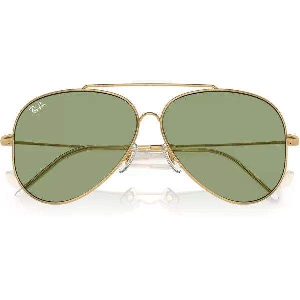 RayBan Rbr0101s Aviator Reverse SunglassesGoldGreen