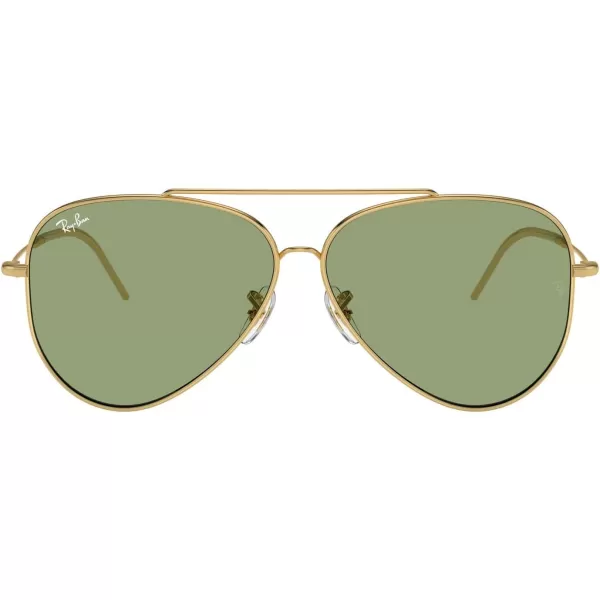 RayBan Rbr0101s Aviator Reverse SunglassesGoldGreen