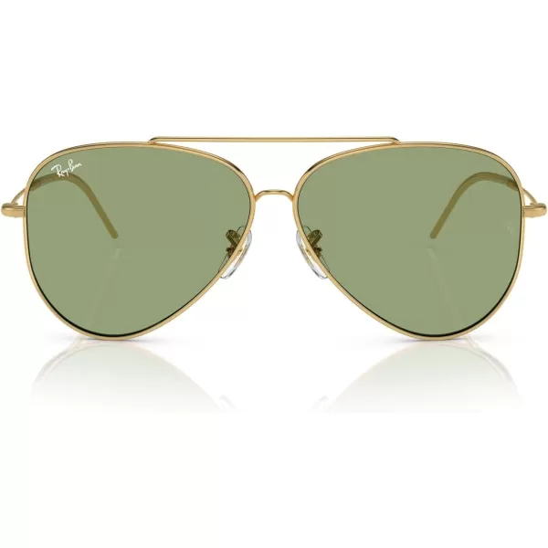RayBan Rbr0101s Aviator Reverse SunglassesGoldGreen