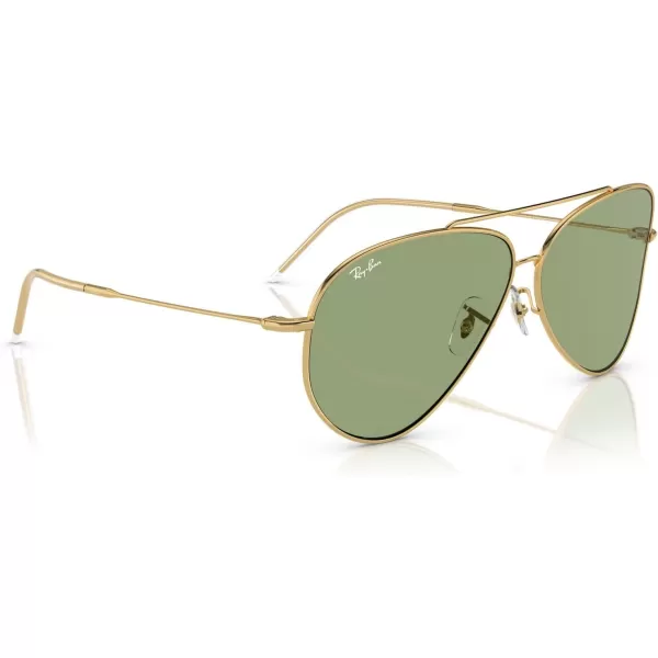 RayBan Rbr0101s Aviator Reverse SunglassesGoldGreen