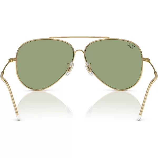 RayBan Rbr0101s Aviator Reverse SunglassesGoldGreen