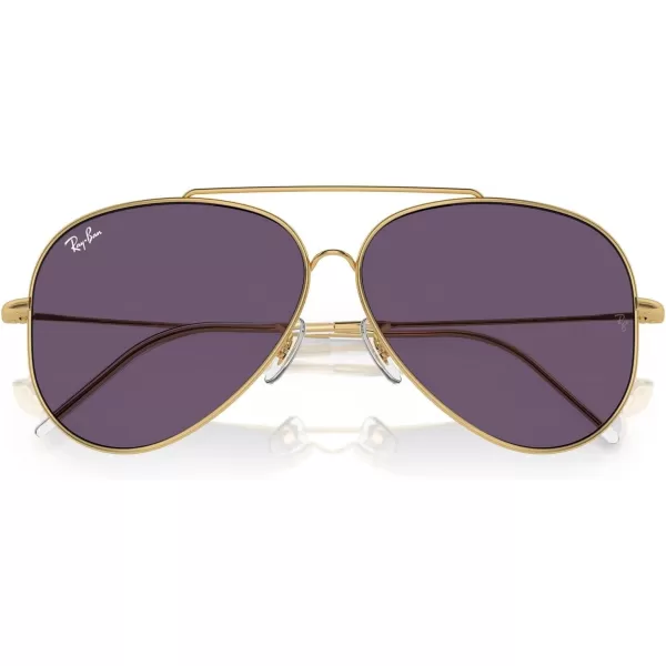 RayBan Rbr0101s Aviator Reverse SunglassesGoldViolet