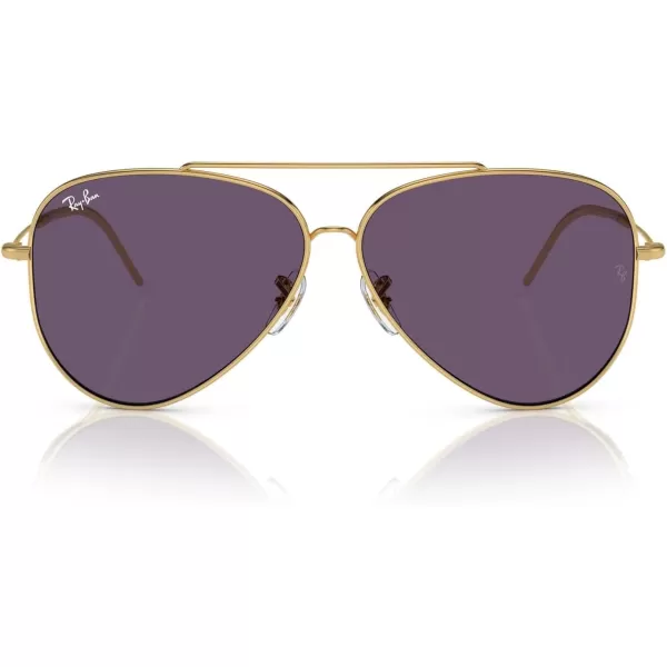 RayBan Rbr0101s Aviator Reverse SunglassesGoldViolet