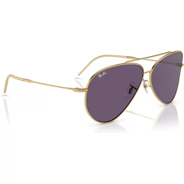 RayBan Rbr0101s Aviator Reverse SunglassesGoldViolet