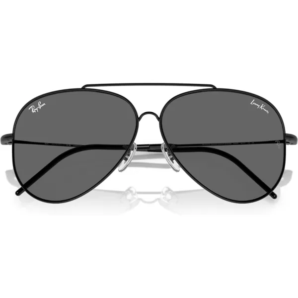 RayBan Rbr0101s Aviator Reverse SunglassesLenny Kravitz BlackDark Grey