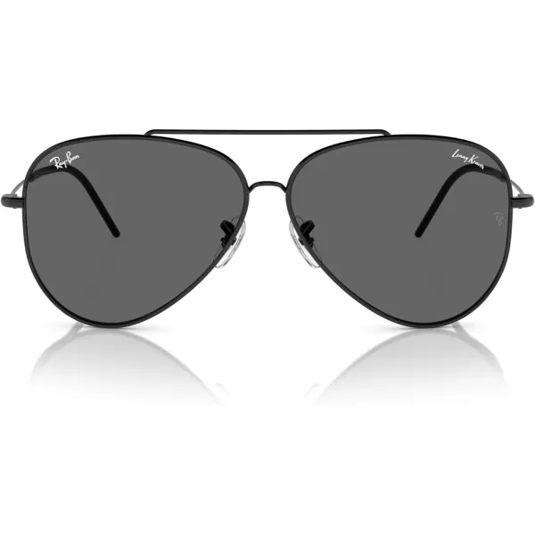 RayBan Rbr0101s Aviator Reverse SunglassesLenny Kravitz BlackDark Grey