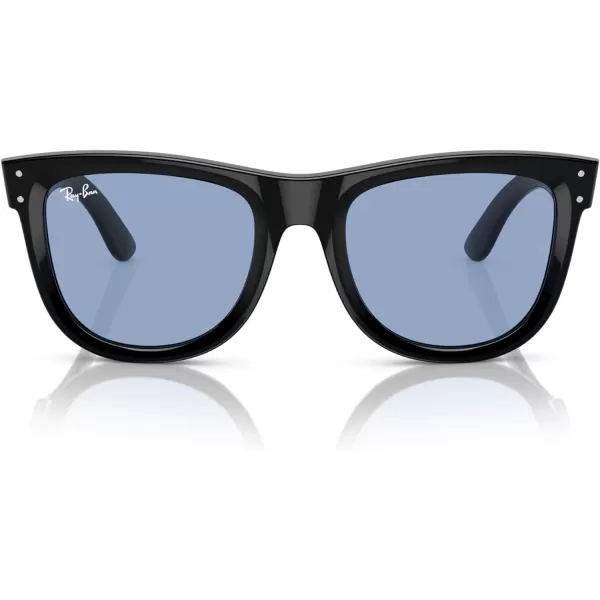 RayBan Rbr0502s Wayfarer Reverse Square SunglassesBlackLight Blue