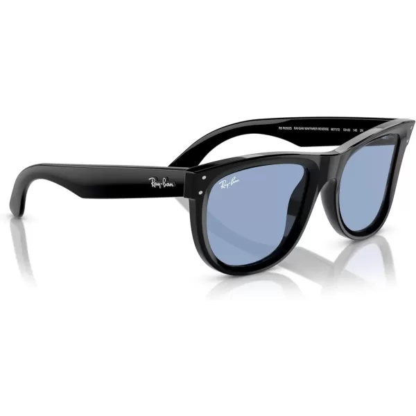 RayBan Rbr0502s Wayfarer Reverse Square SunglassesBlackLight Blue