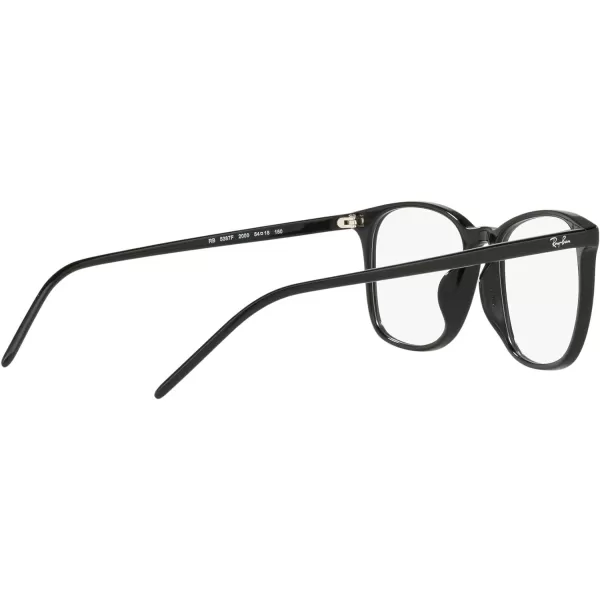 RayBan Rx5387f Low Bridge Fit Square Prescription Eyeglass FramesBlackDemo Lens