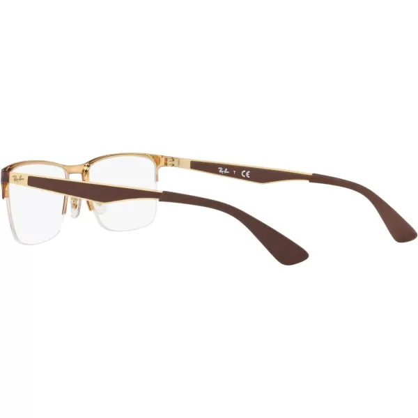 RayBan Rx6335 Rectangular Prescription Eyeglass FramesHavana on AristaDemo Lens