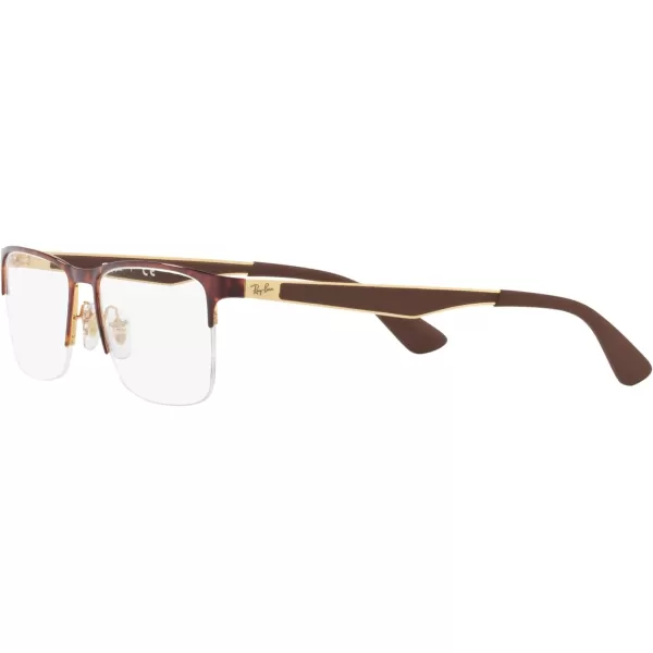 RayBan Rx6335 Rectangular Prescription Eyeglass FramesHavana on AristaDemo Lens