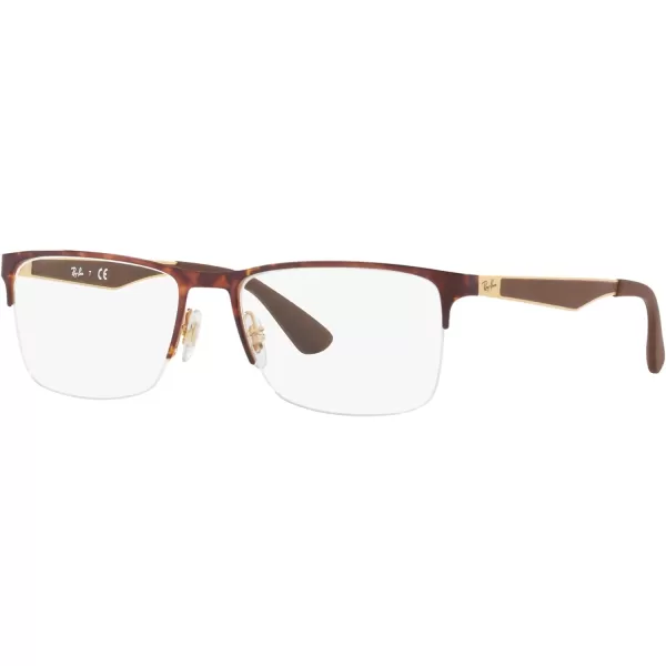 RayBan Rx6335 Rectangular Prescription Eyeglass FramesHavana on AristaDemo Lens