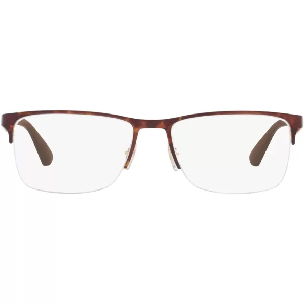 RayBan Rx6335 Rectangular Prescription Eyeglass FramesHavana on AristaDemo Lens