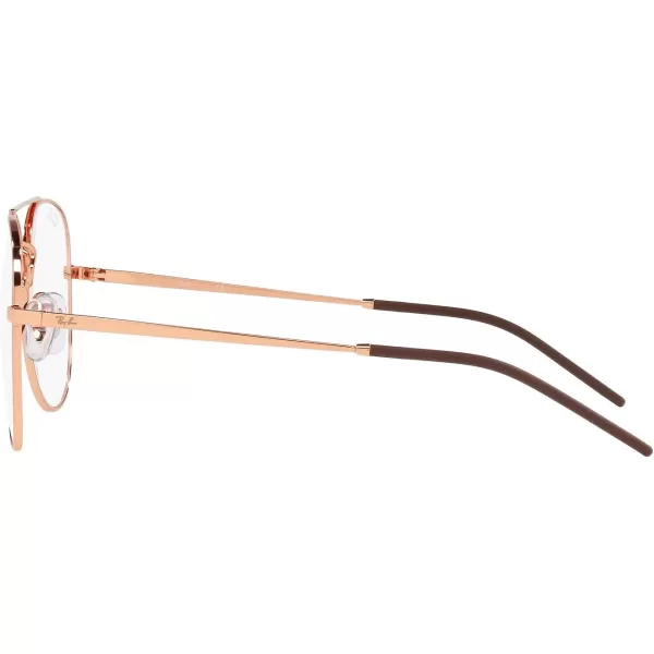RayBan Rx6413 Aviator Prescription Eyewear FramesRose GoldDemo Lens