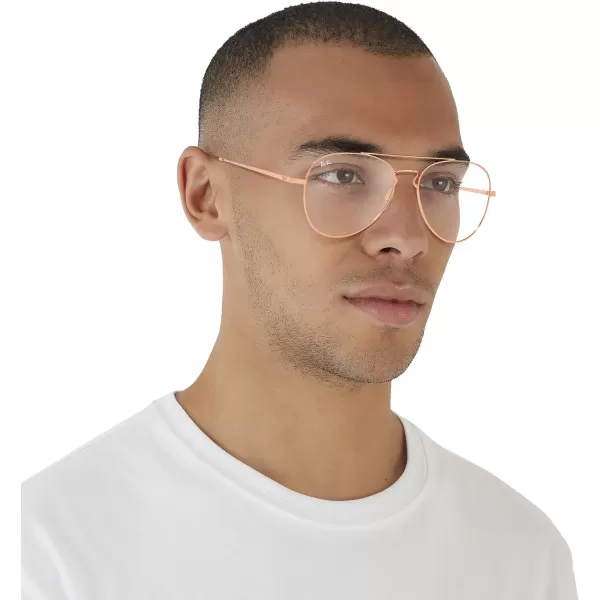 RayBan Rx6413 Aviator Prescription Eyewear FramesRose GoldDemo Lens