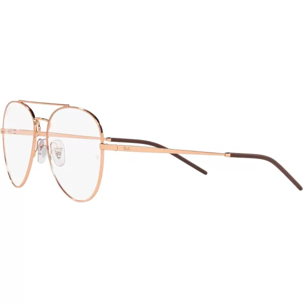 RayBan Rx6413 Aviator Prescription Eyewear FramesRose GoldDemo Lens