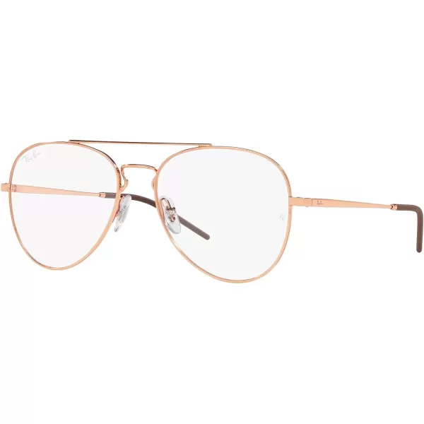 RayBan Rx6413 Aviator Prescription Eyewear FramesRose GoldDemo Lens