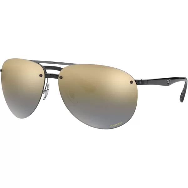 RayBan Sunglasses PlasticNylonGreyBlue Mirrored Gold Gradient Polarized