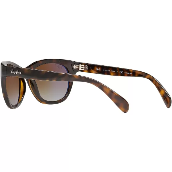 RayBan Womens RB4216 Square SunglassesLight HavanaPolarized Brown Gradient