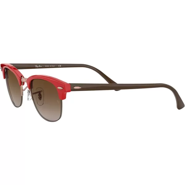 RayBan Womens RB4354 Round SunglassesRedBrown Gradient Dark Brown