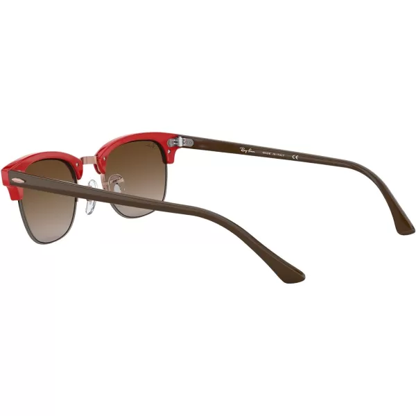 RayBan Womens RB4354 Round SunglassesRedBrown Gradient Dark Brown