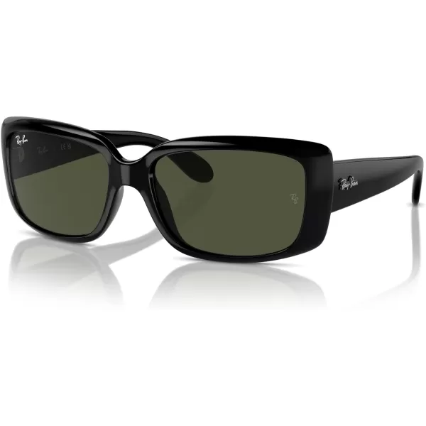 RayBan Womens RB4389 Square SunglassesBlackGreen