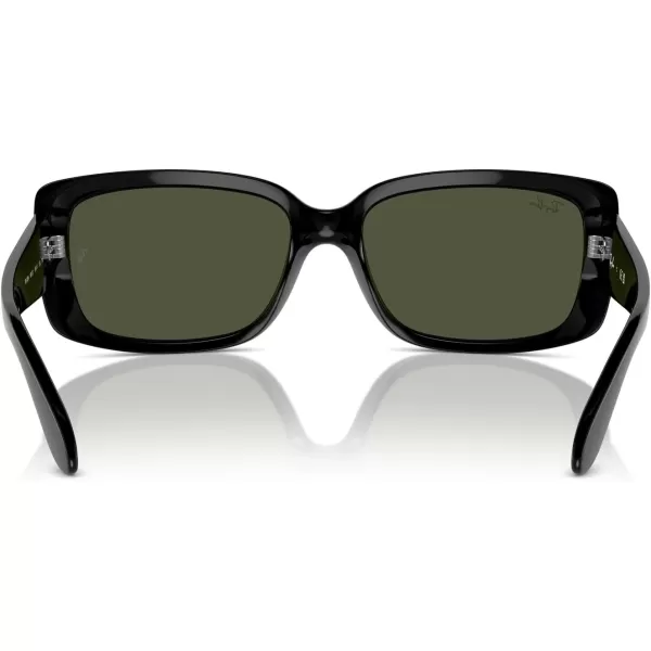 RayBan Womens RB4389 Square SunglassesBlackGreen