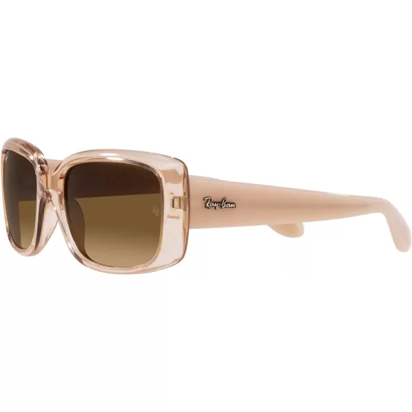 RayBan Womens RB4389 Square SunglassesTransparent BrownBrown Gradient Polarized