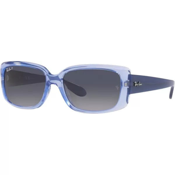 RayBan Womens RB4389 Square SunglassesTransparent Light VioletBlue Gradient Polarized