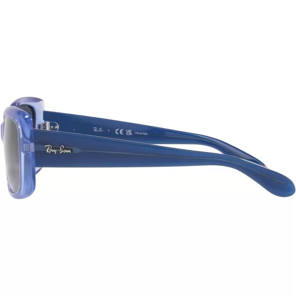 RayBan Womens RB4389 Square SunglassesTransparent Light VioletBlue Gradient Polarized