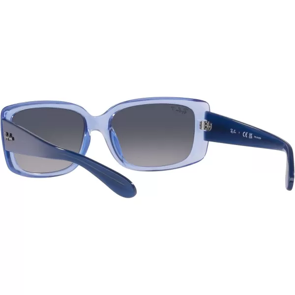 RayBan Womens RB4389 Square SunglassesTransparent Light VioletBlue Gradient Polarized