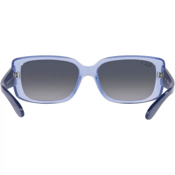 RayBan Womens RB4389 Square SunglassesTransparent Light VioletBlue Gradient Polarized