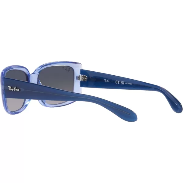 RayBan Womens RB4389 Square SunglassesTransparent Light VioletBlue Gradient Polarized