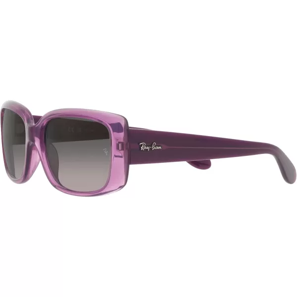 RayBan Womens RB4389 Square SunglassesTransparent VioletGrey Gradient Polarized