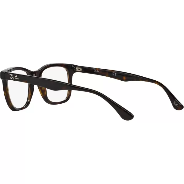 RayBan Womens RX5248 Square Prescription Eyewear FramesDark HavanaDemo Lens