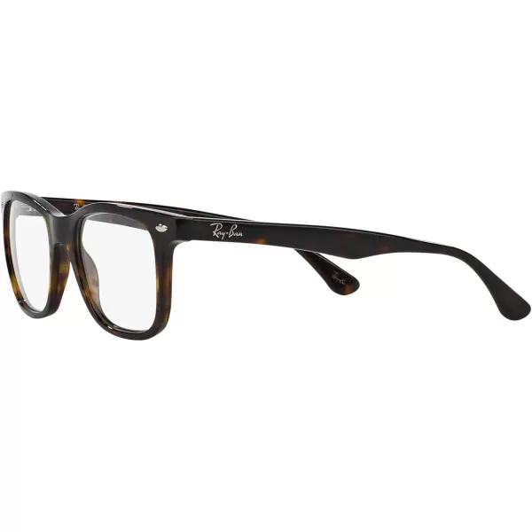 RayBan Womens RX5248 Square Prescription Eyewear FramesDark HavanaDemo Lens