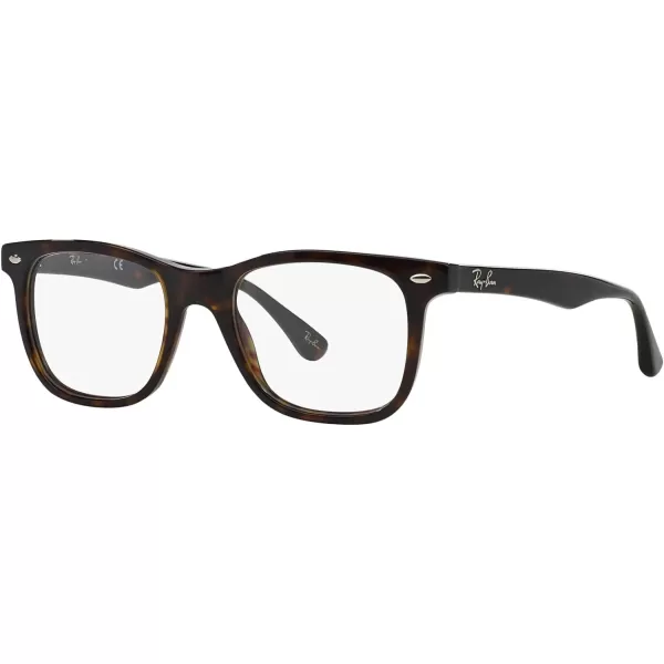 RayBan Womens RX5248 Square Prescription Eyewear FramesDark HavanaDemo Lens