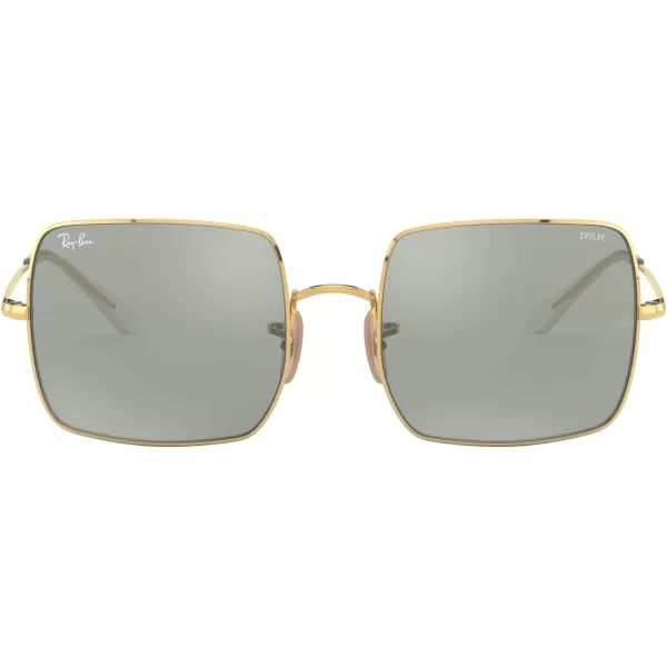 RayBan Womens Rb1971 Square Evolve Photochromic SunglassesGoldPhotochromic Grey Mirrored Grey