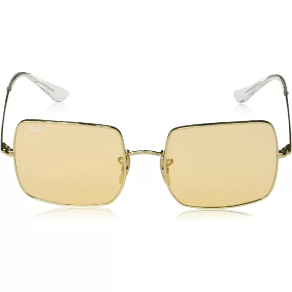 RayBan Womens Rb1971 Square Evolve Photochromic SunglassesGoldPhotochromic Pink Mirrored Grey
