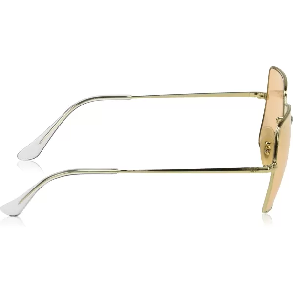 RayBan Womens Rb1971 Square Evolve Photochromic SunglassesGoldPhotochromic Pink Mirrored Grey