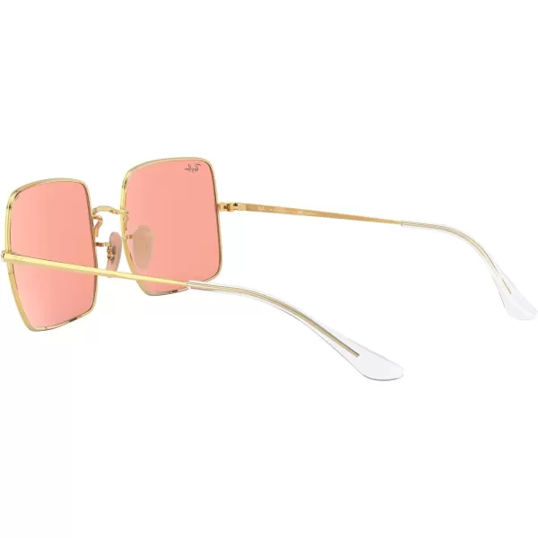 RayBan Womens Rb1971 Square Evolve Photochromic SunglassesGoldPhotochromic Pink Mirrored Grey