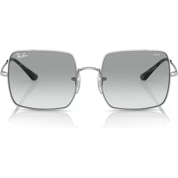 RayBan Womens Rb1971 Square Evolve Photochromic SunglassesSilverPhotochromic Azure Gradient Blue