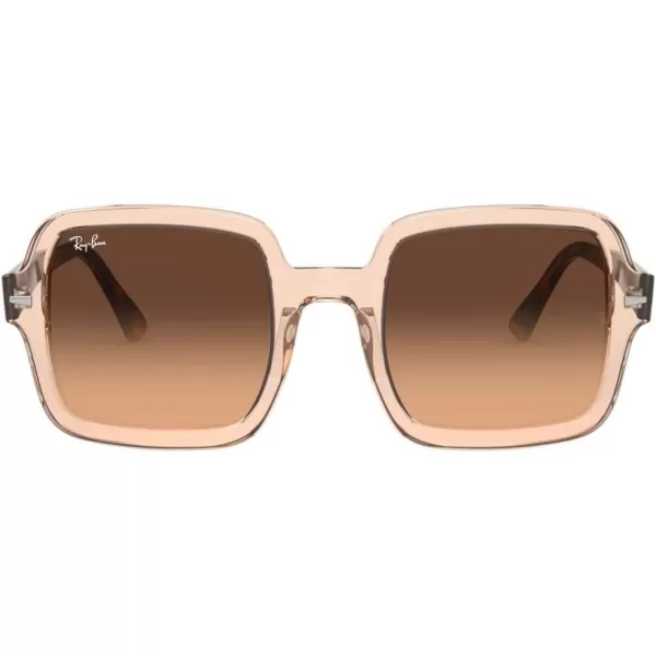 RayBan Womens Rb2188 Square SunglassesTransparent Light BrownLight Brown Gradient Black