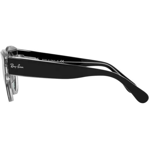 RayBan Womens Rb2192 Roundabout Round SunglassesBlack on TransparentBlue Gradient Grey