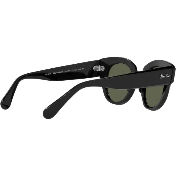 RayBan Womens Rb2192 Roundabout Round SunglassesBlackGreen