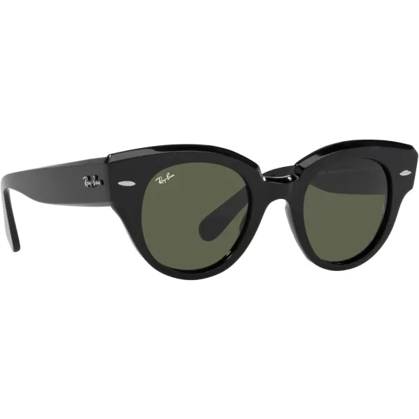 RayBan Womens Rb2192 Roundabout Round SunglassesBlackGreen