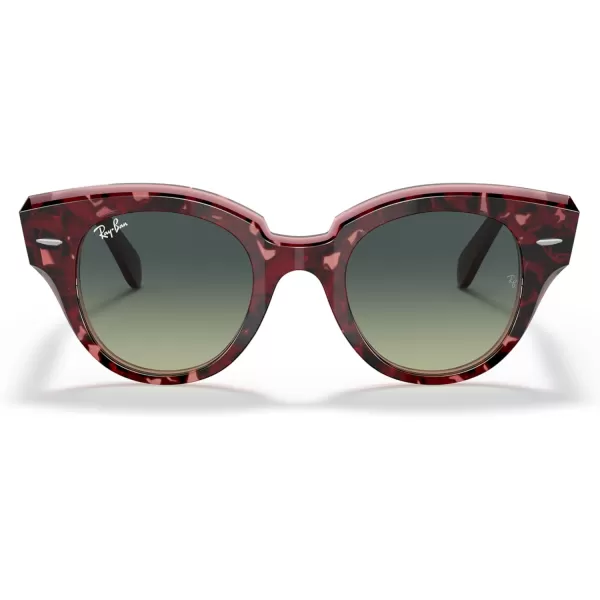 RayBan Womens Rb2192 Roundabout Round SunglassesHavana on Transparent PurpleGreen Gradient