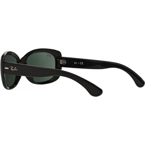 RayBan Womens Rb4101f Jackie Ohh Low Bridge Fit Butterfly SunglassesBlackDark Green